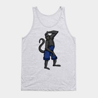 Cute Anthropomorphic Human-like Cartoon Character Spider Monkey in Clothes Tank Top